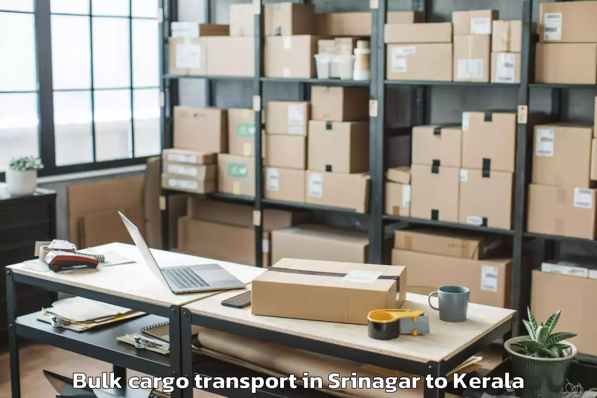 Discover Srinagar to Pandalam Bulk Cargo Transport